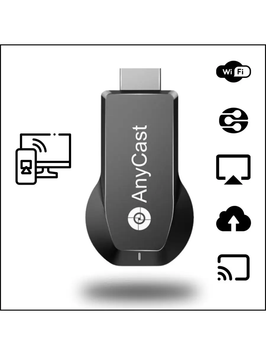 Медиаплеер ресивер WiFi HDMI AnyCAST M9 Plus MaxBoom 151824797 купить за  832 ₽ в интернет-магазине Wildberries