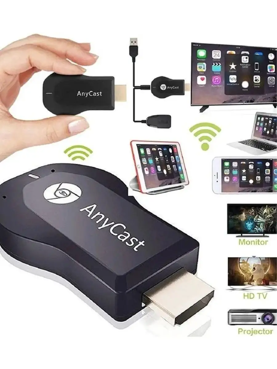 Медиаплеер ресивер WiFi HDMI AnyCAST M9 Plus MaxBoom 151824797 купить за  832 ₽ в интернет-магазине Wildberries