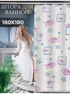 Штора для ванной Makarius 151848566 купить за 284 ₽ в интернет-магазине Wildberries