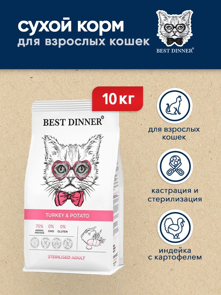 Корм для кошек best отзывы. Best dinner 10 кг корм для кошек стерилизованных. Корм Диннер для кошек стерилизованных. Best dinner корм для кошек для стерилизованных индейка. Бест Диннер корм баннер скидка.