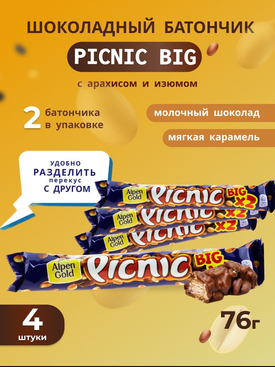 Батончик с изюмом. Picnic батончик. Picnic батончик арахис Изюм. Батончик "Picnic big" с арахисом и изюмом 76г.