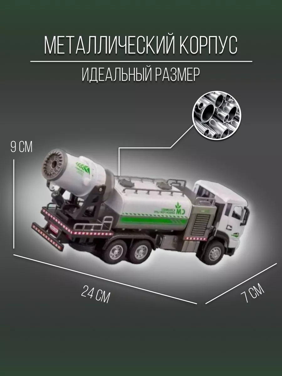 Машинка металлическая 24 см 1:32 грузовик с имитацией дыма Детские  металлические машинки 151971096 купить в интернет-магазине Wildberries