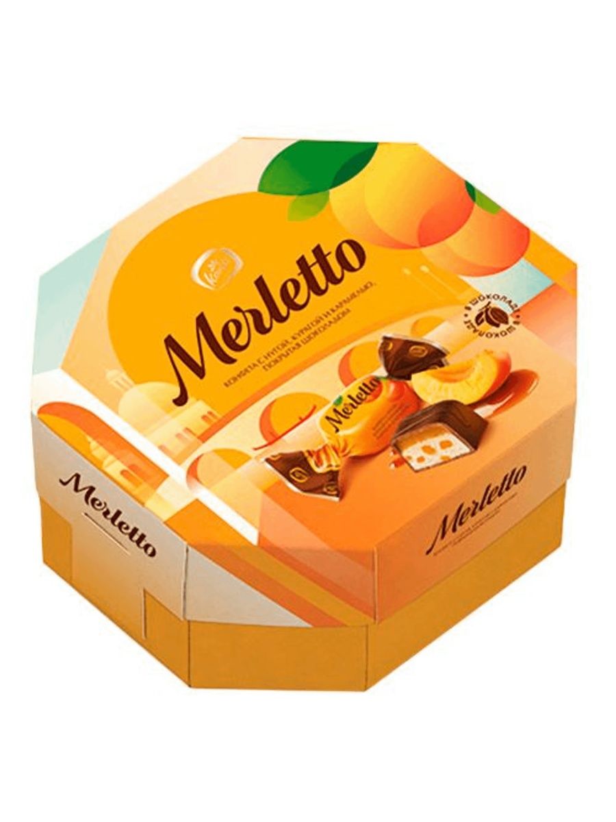 Merletto конфеты с нугой курагой и карамелью