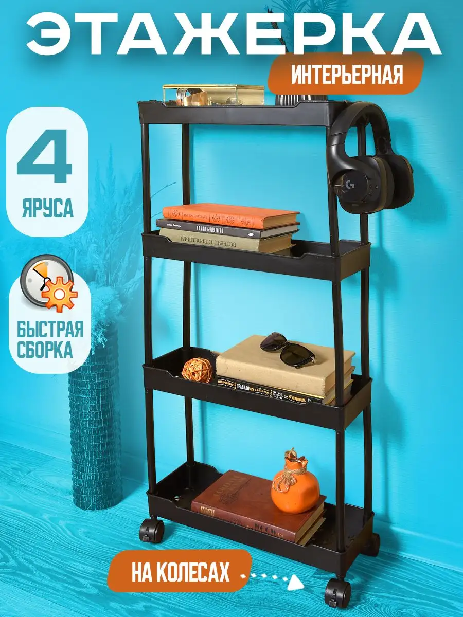 Выдвижные стеллажи на колесиках для кухни - купить в интернет-магазине OZON с быстрой доставкой