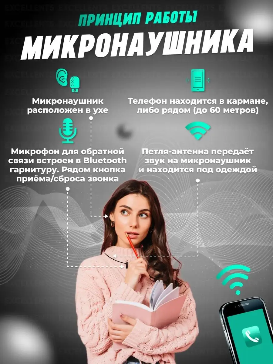 Микронаушник Excellent BLACK VIP K5 капсульный Микронаушники EXCELLENT  152105269 купить в интернет-магазине Wildberries