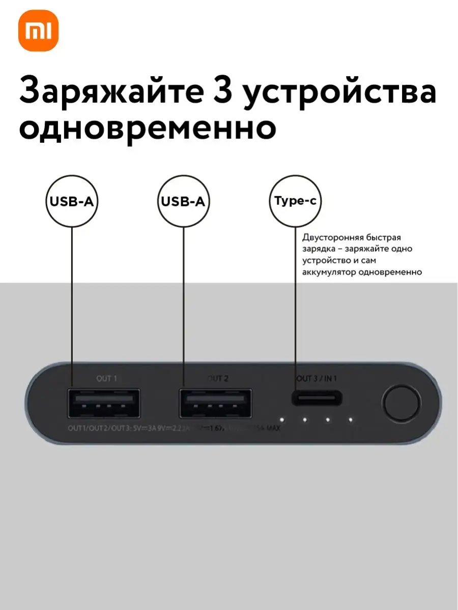 Внешний аккумулятор Power Bank Xiaomi 10000 mah 22.5W Xiaomi 152113322  купить за 1 497 ₽ в интернет-магазине Wildberries