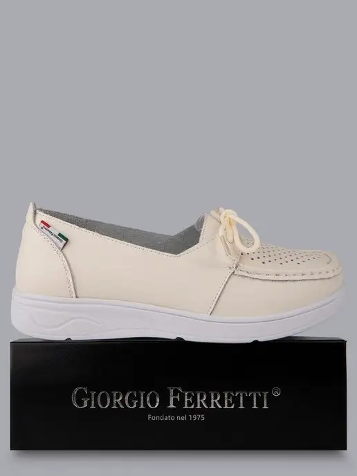 Giorgio Ferretti Мокасины летние дышащие натуральная кожа, бежевый, фото 8