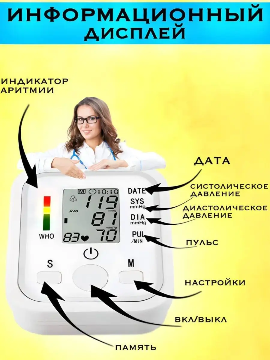 Тонометр автоматический для измерения давления говорящий Med-Idea 152149650  купить за 877 ₽ в интернет-магазине Wildberries