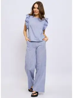 Костюм брючный с топом льняной