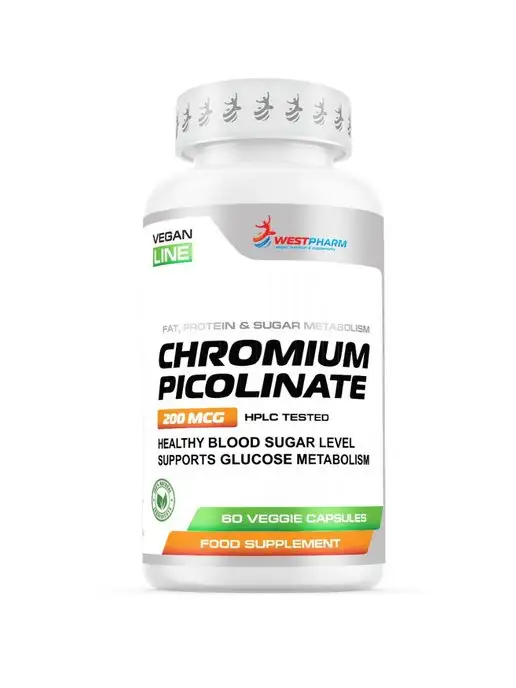 Westpharm Vegan line Пиколинат хрома 200 мг, 60 капсул, вариант, фото 3