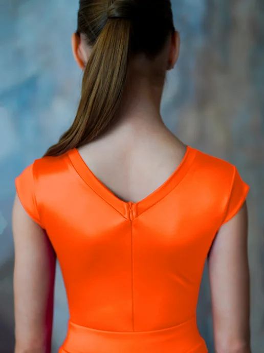 SARDANA DRESS Рейтинговое платье для бальных танцев из сатин-вельвета, оранжевый, фото 2