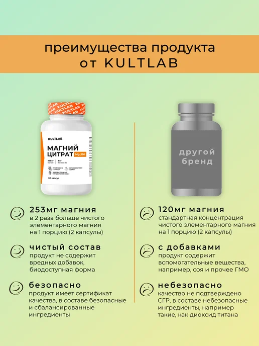 KultLab Магний В6 цитрат для женщин и мужчин 250-500 мг, 300 мл, фото 6