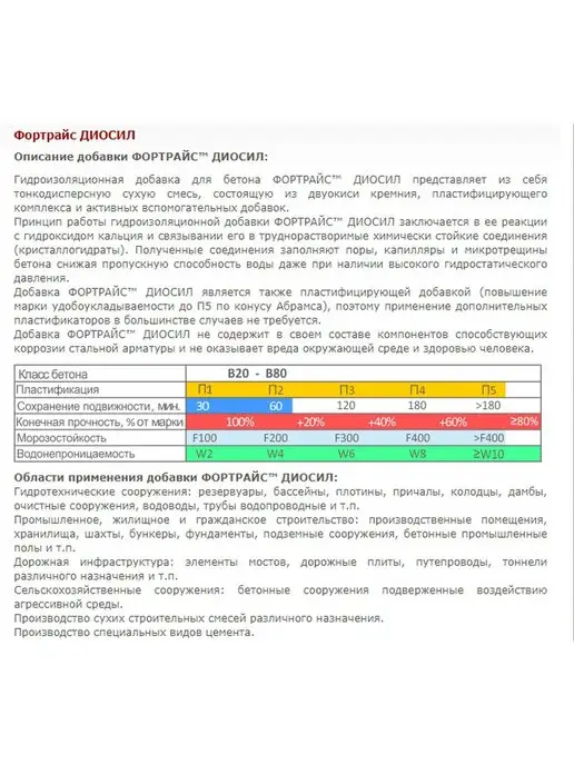 Betaf Гидроизоляционная добавка Диосил 1кг, 1 кг, фото 2