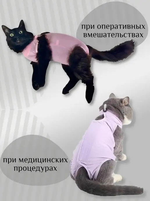 Petleader Попона послеоперационная для кошек на липучке, вариант, фото 2