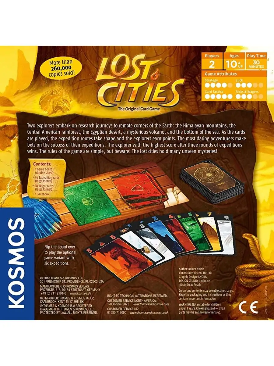 Настольная игра Lost Cities Card Game KOSMOS 152313892 купить в  интернет-магазине Wildberries