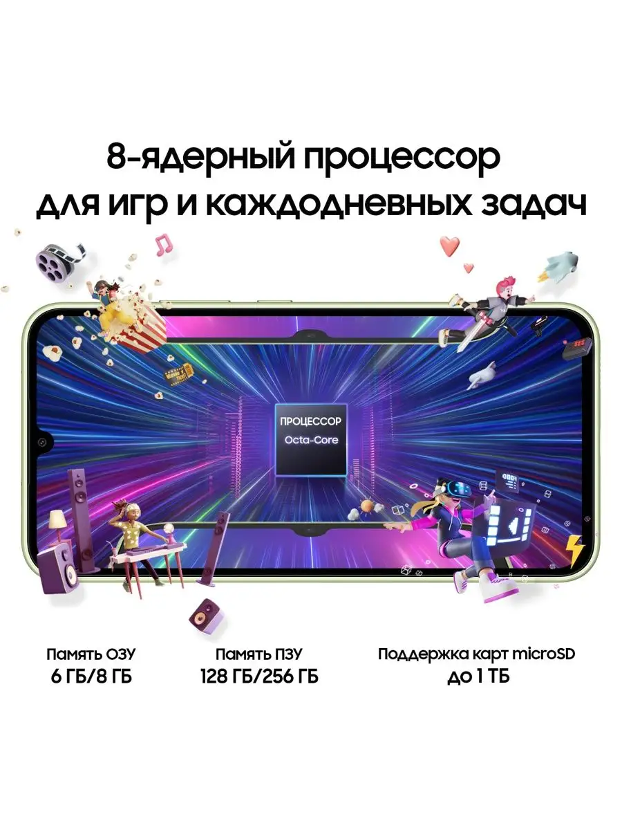 Galaxy A34 128GB Samsung 152325592 купить в интернет-магазине Wildberries