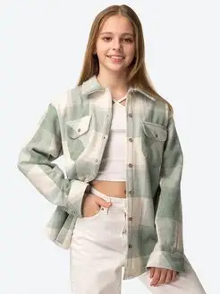 Рубашка в клетку фланелевая теплая оверсайз