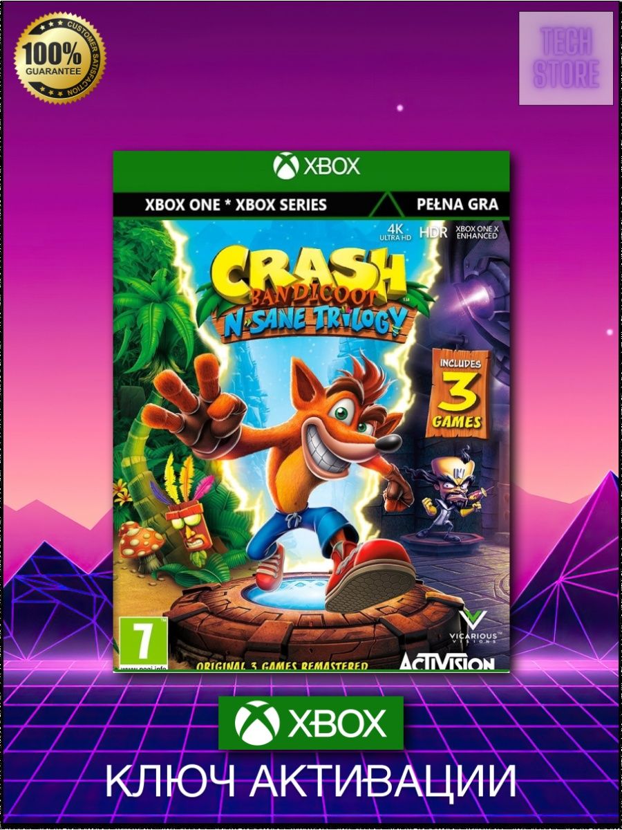 Crash Bandicoot N. Sane Trilogy Xbox One, series X,S ключ Xbox 152431300  купить за 930 ₽ в интернет-магазине Wildberries