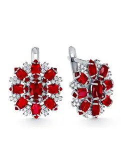 Серьги гранат серебро 925 с камнями цветы VG jewelry 152466102 купить за 2 474 ₽ в интернет-магазине Wildberries