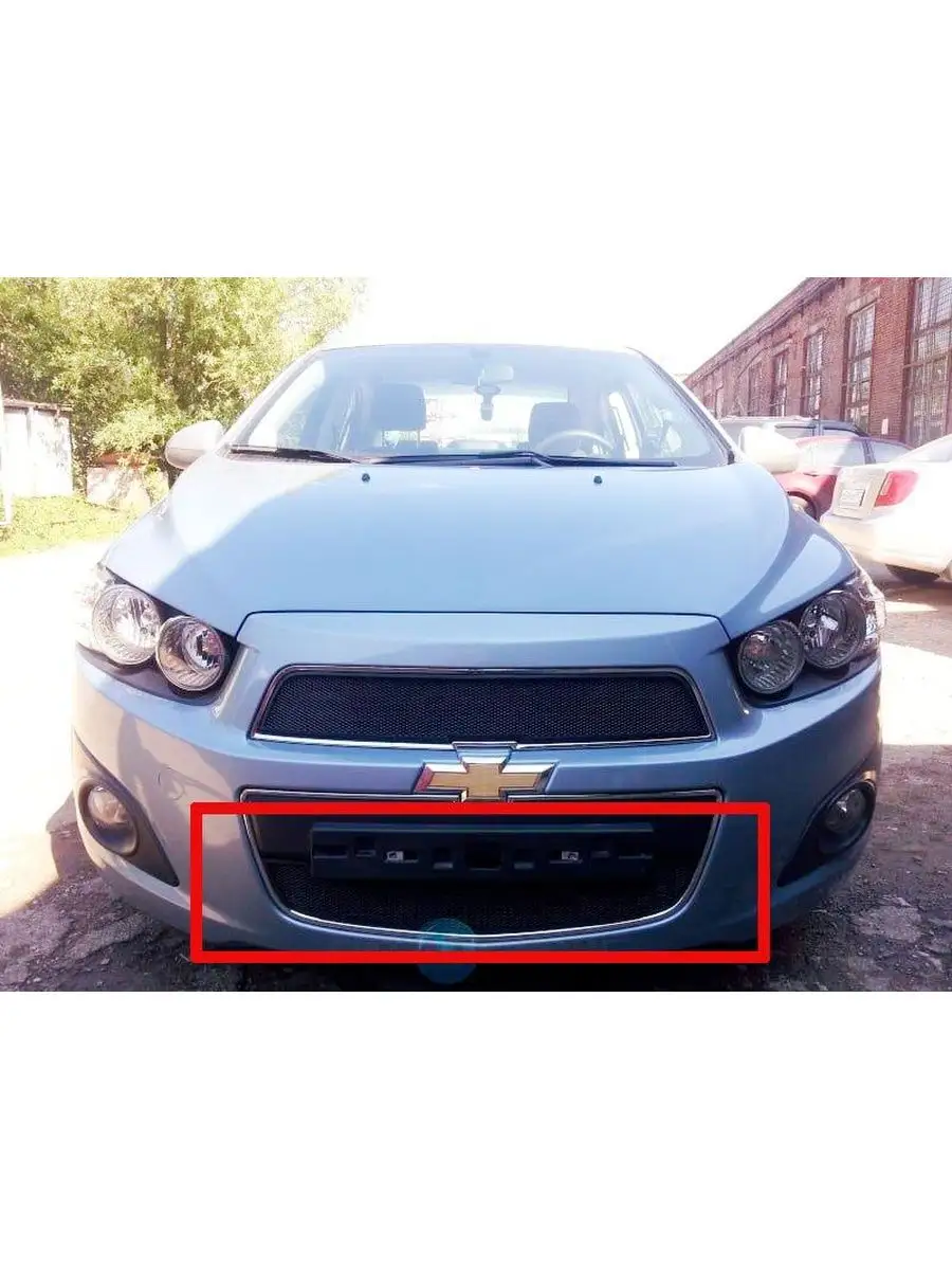 Защитная решетка радиатора Chevrolet Aveo (Шевроле Авео) верх и низ хром