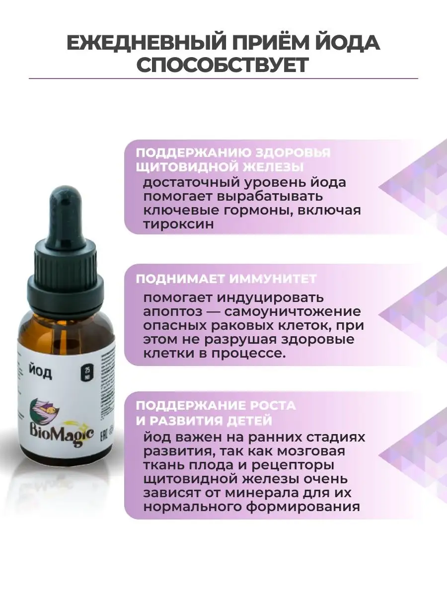 Йод, 25 мл BioMagic 152537354 купить за 710 ₽ в интернет-магазине  Wildberries