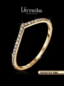 Золотое кольцо "Галочка" Veronika jewelry factory 152655389 купить за 5 889 ₽ в интернет-магазине Wildberries