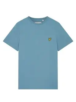 Футболка синяя однотонная хлопок 100% Lyle & Scott 152656023 купить за 1 374 ₽ в интернет-магазине Wildberries