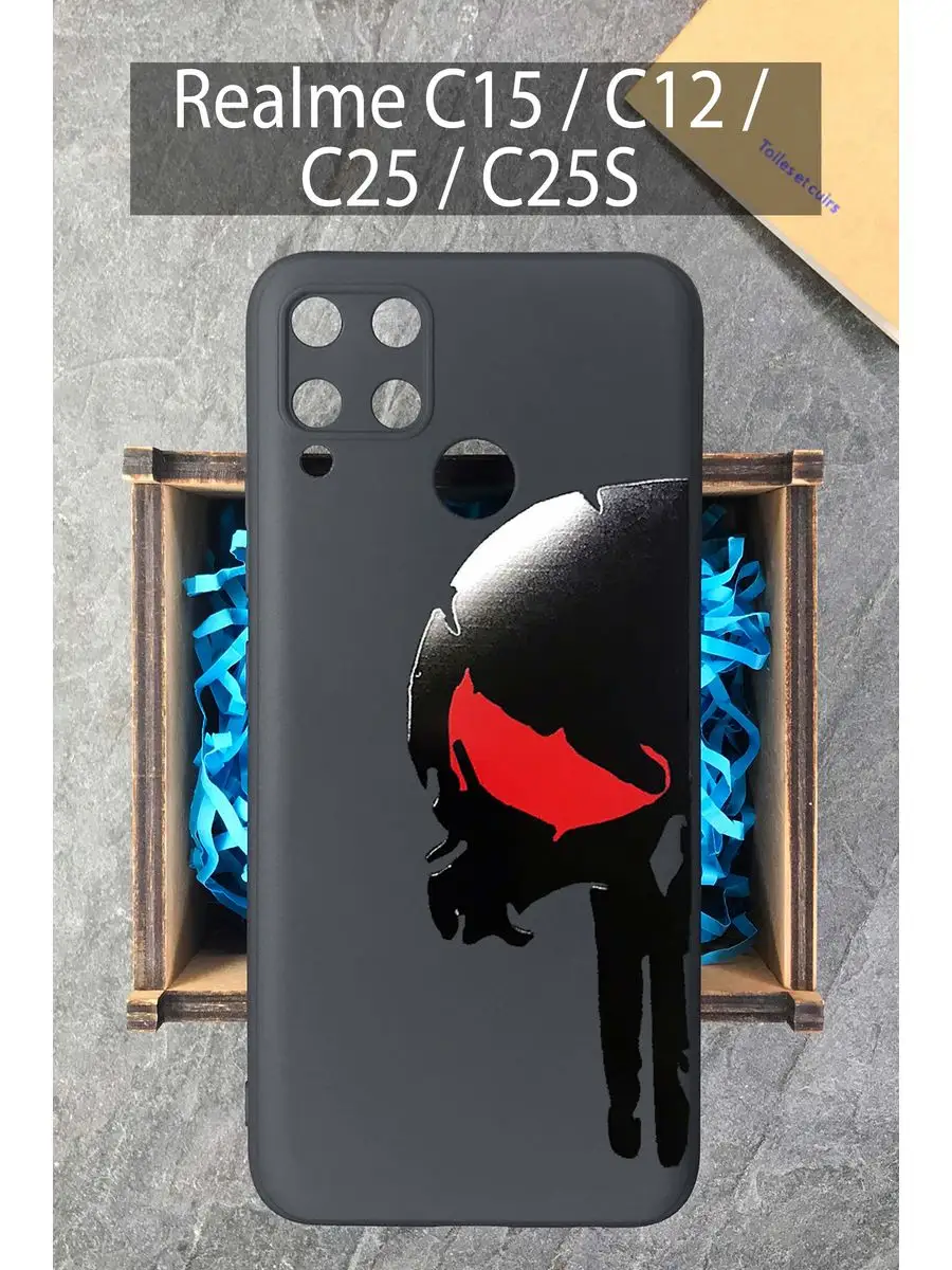 Чехол на Realme C15 C25 C25s Реалми С15 черный с рисунком COVERGOOD  152670600 купить за 403 ₽ в интернет-магазине Wildberries