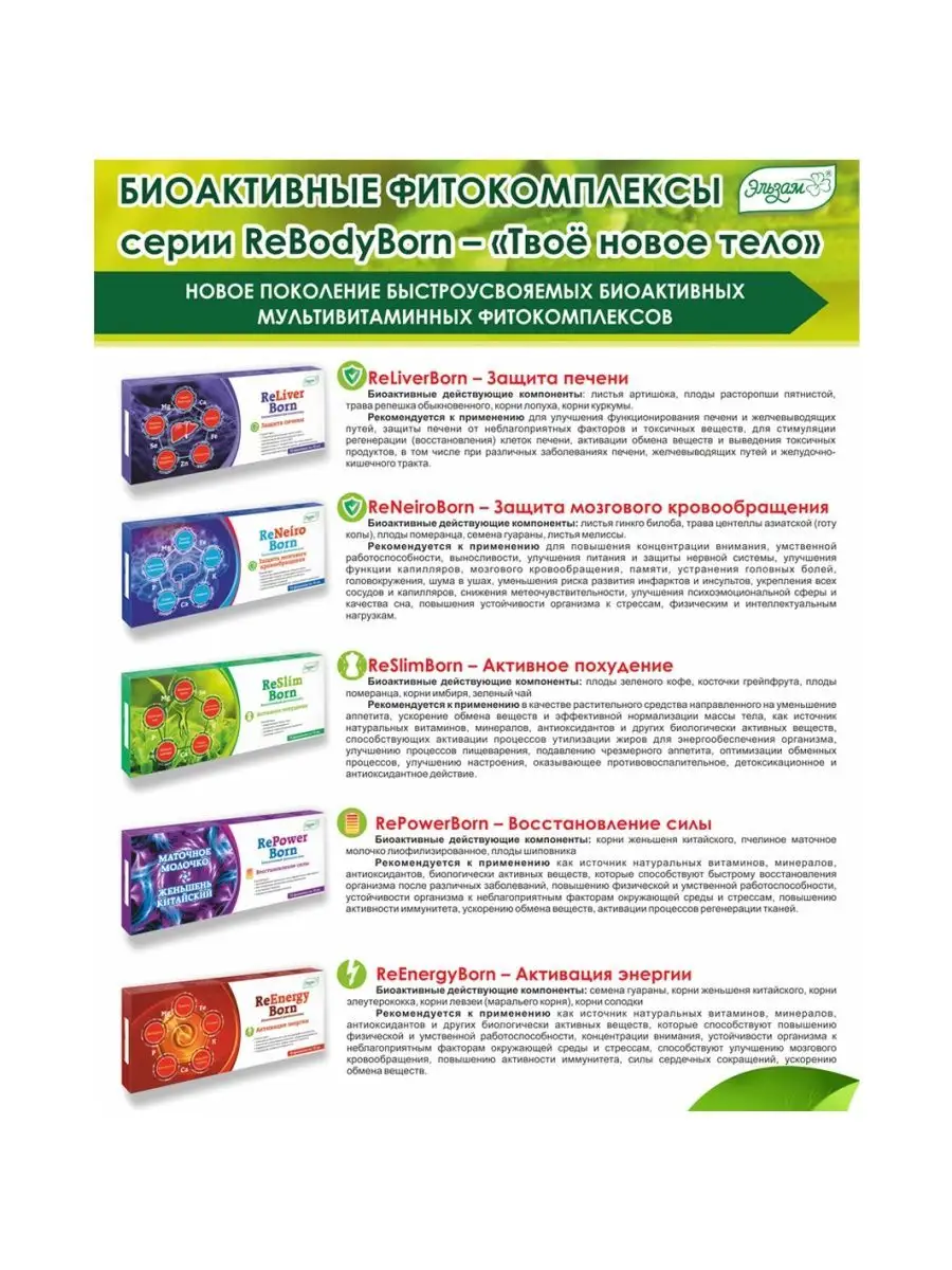 Фитокомплекс Активация энергии ReEnergy Born 10*10мл Эльзам 152683783  купить за 775 ₽ в интернет-магазине Wildberries
