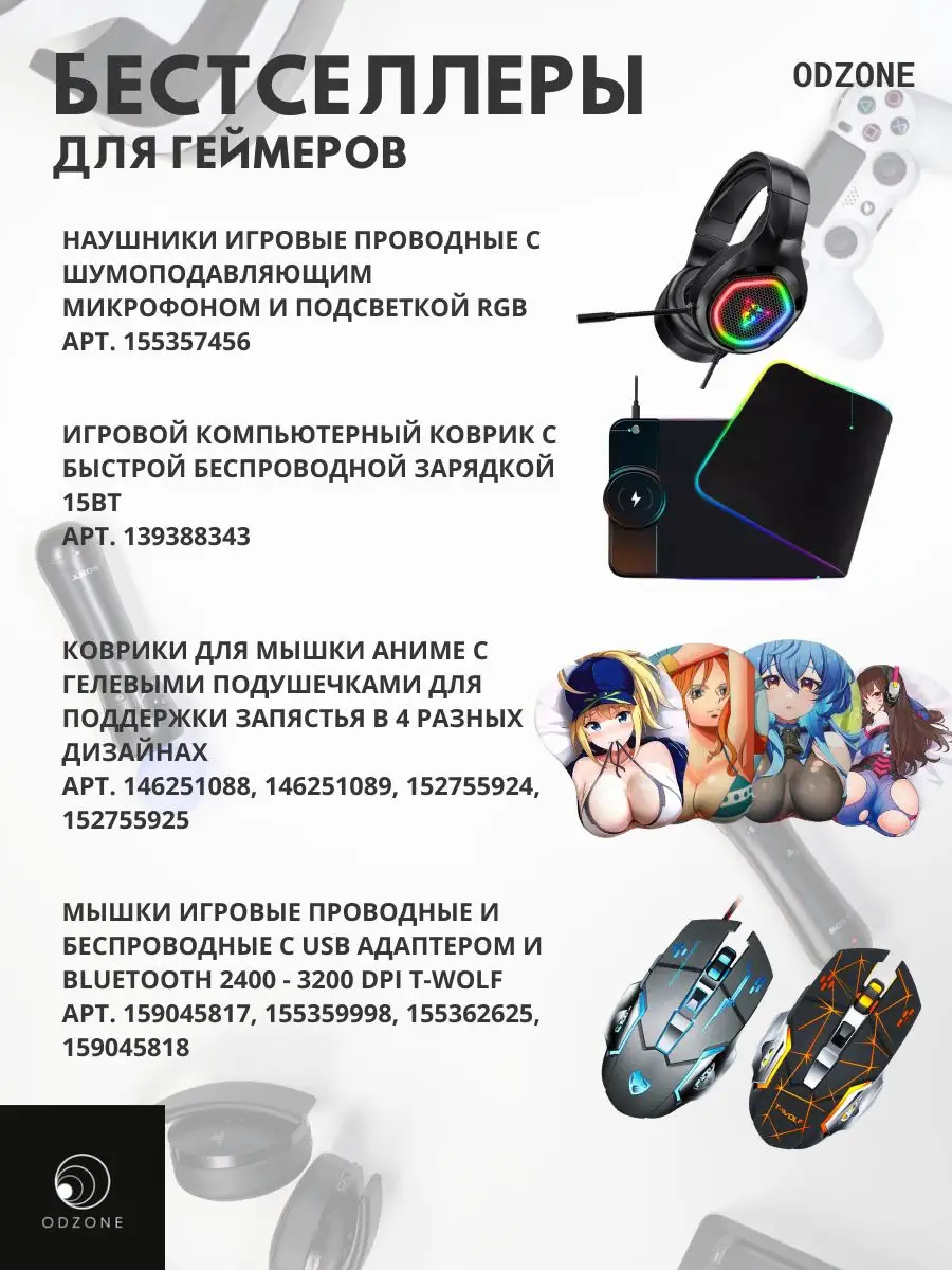 Коврик для мышки аниме с подушкой маленький компьютерный ODZONE 152755925  купить в интернет-магазине Wildberries