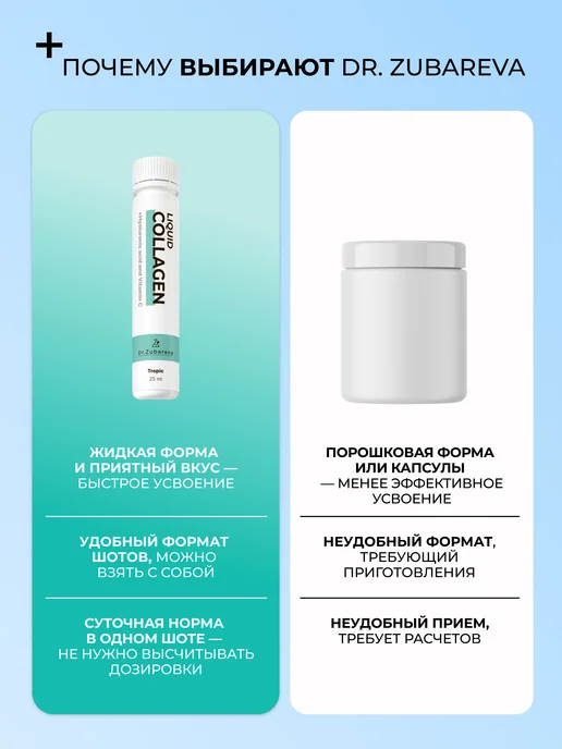 Dr. Zubareva Коллаген для суставов и связок в шотах тропик, вариант, фото 4