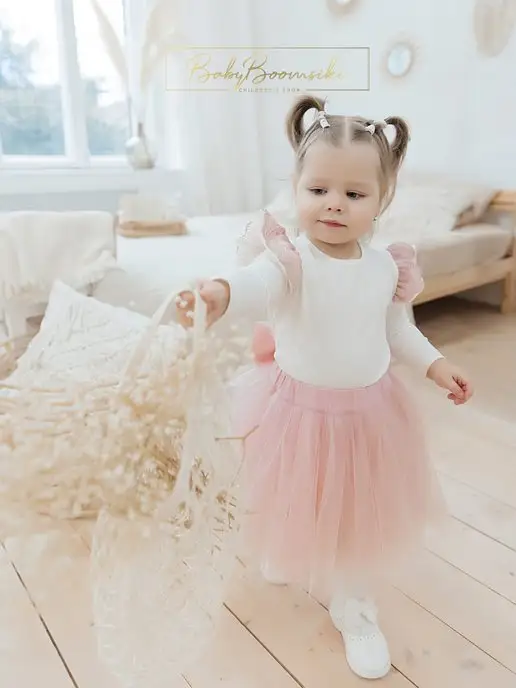 BabyBoomsiki Боди нарядное с кружевом для новорожденных малышей, белый, фото 5