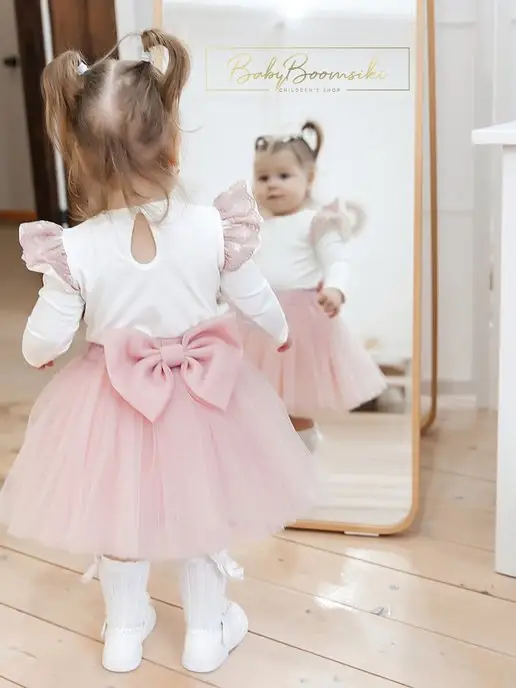 BabyBoomsiki Боди нарядное с кружевом для новорожденных малышей, белый, фото 6