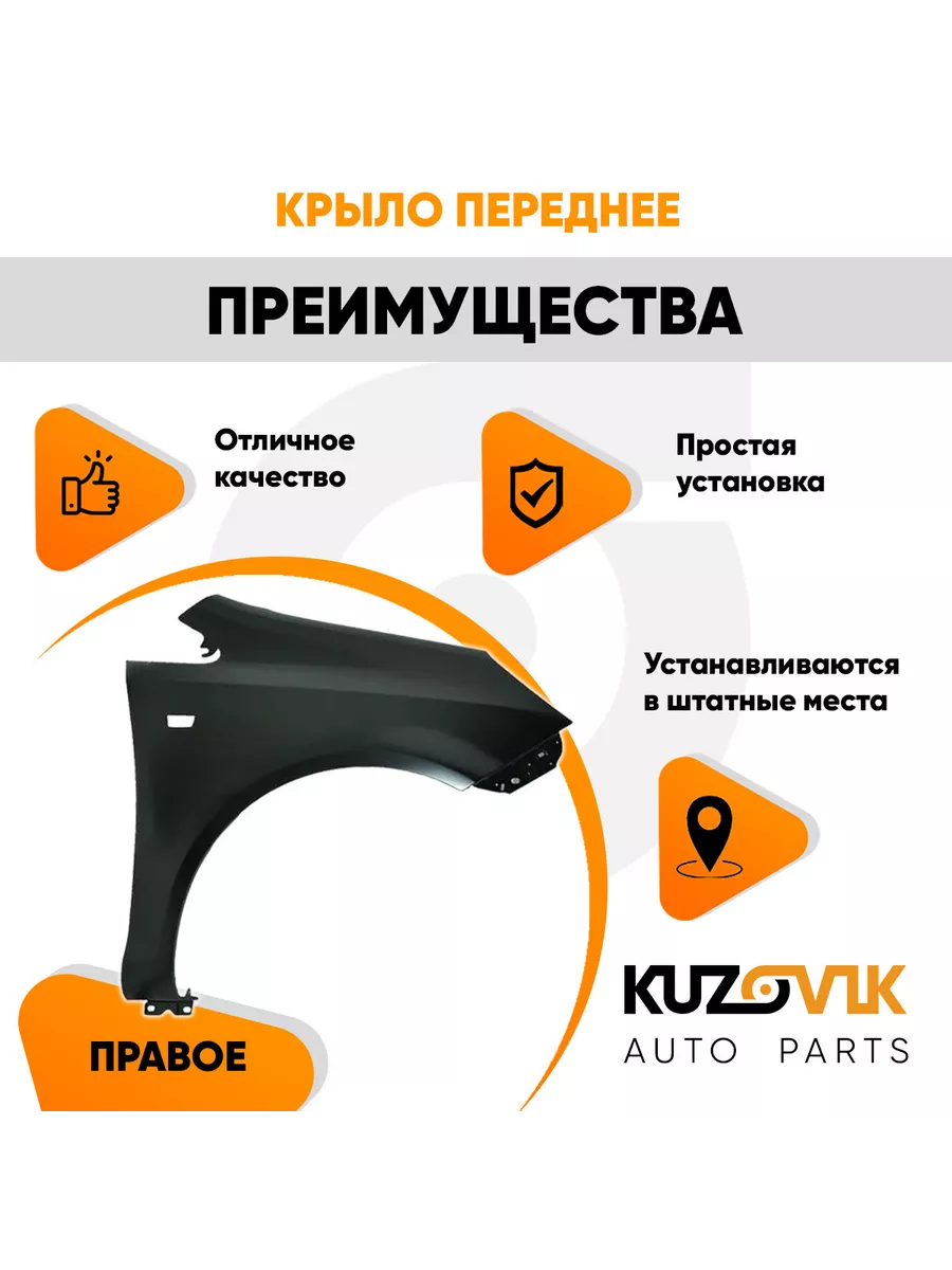 Переднее крыло для Опель Корса Opel Corsa D 2006-2011 правое KUZOVIK  152928359 купить за 6 039 ₽ в интернет-магазине Wildberries