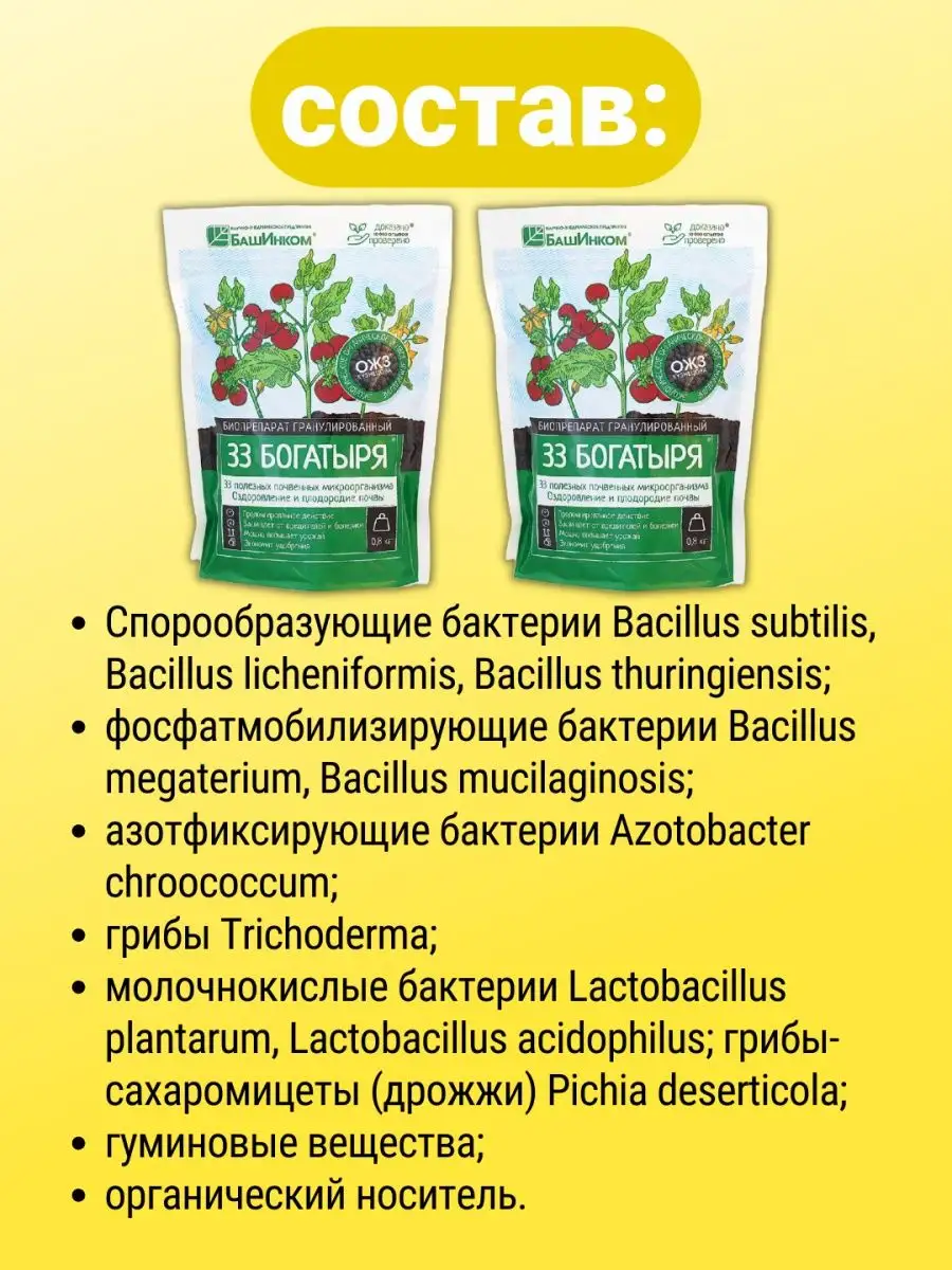 Удобрения для растений 33 Богатыря 2+2 Кормилица Микориза БашИнком  152931576 купить за 1 608 ₽ в интернет-магазине Wildberries