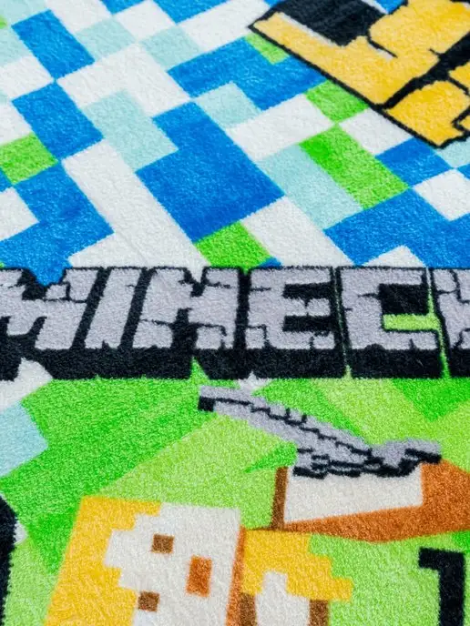 Павлинка Плед 150х200 детский пушистый на кровать на диван Minecraft, 150x200, фото 3