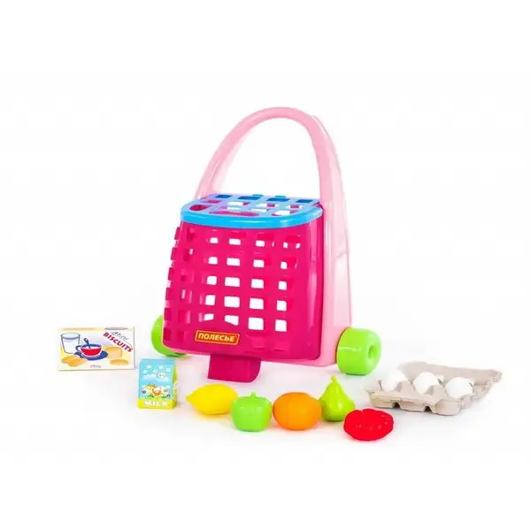 Забавная тележка + набор продуктов 11 элементов