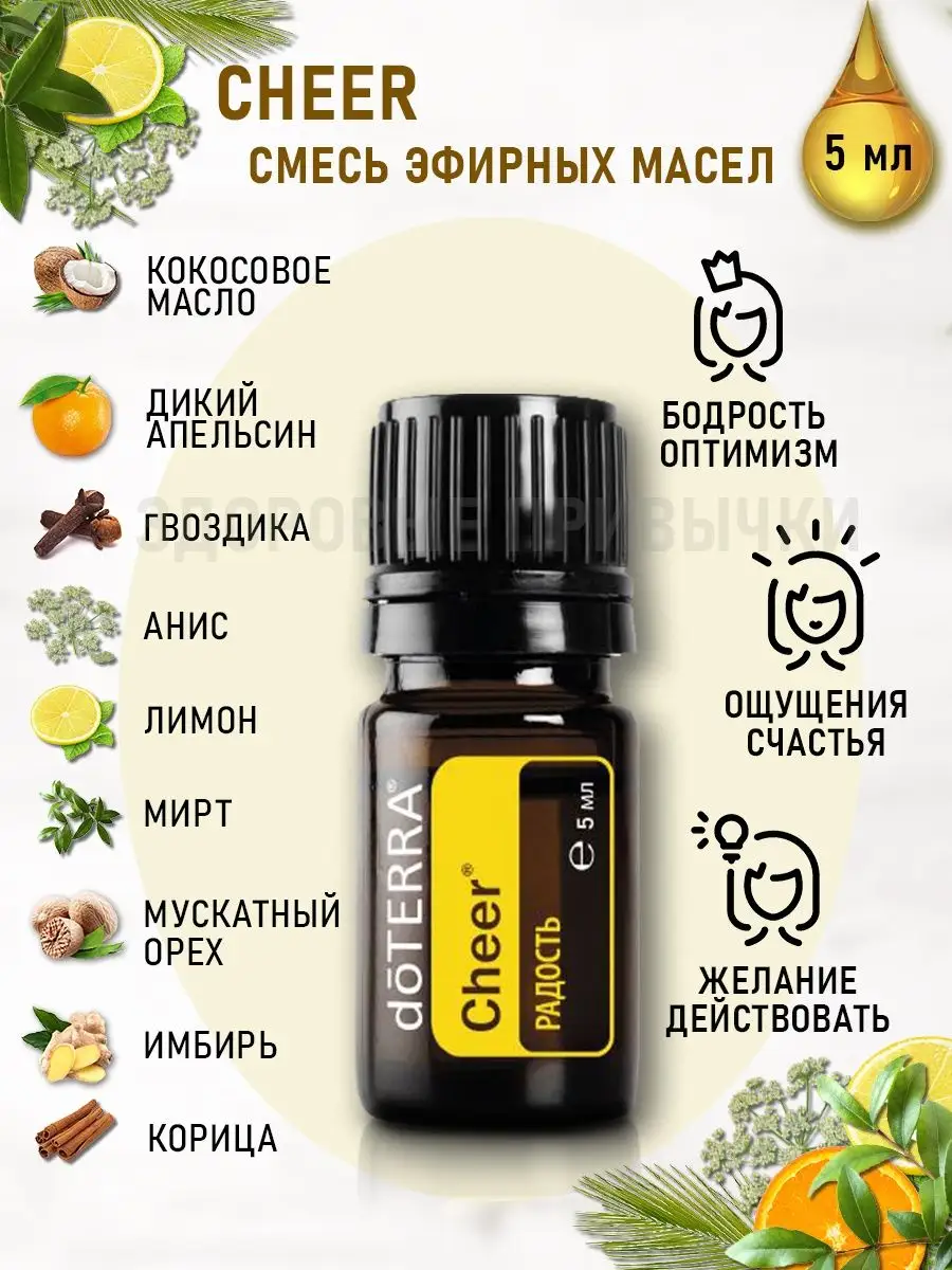 Смесь эфирных масел Радость Cheer аромамасло doTERRA 153089208 купить за 2  371 ₽ в интернет-магазине Wildberries