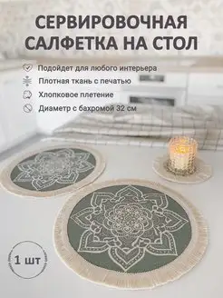 Салфетки на стол под тарелки круглые тканевые с рисунком VORONOVAhome 153137815 купить за 396 ₽ в интернет-магазине Wildberries