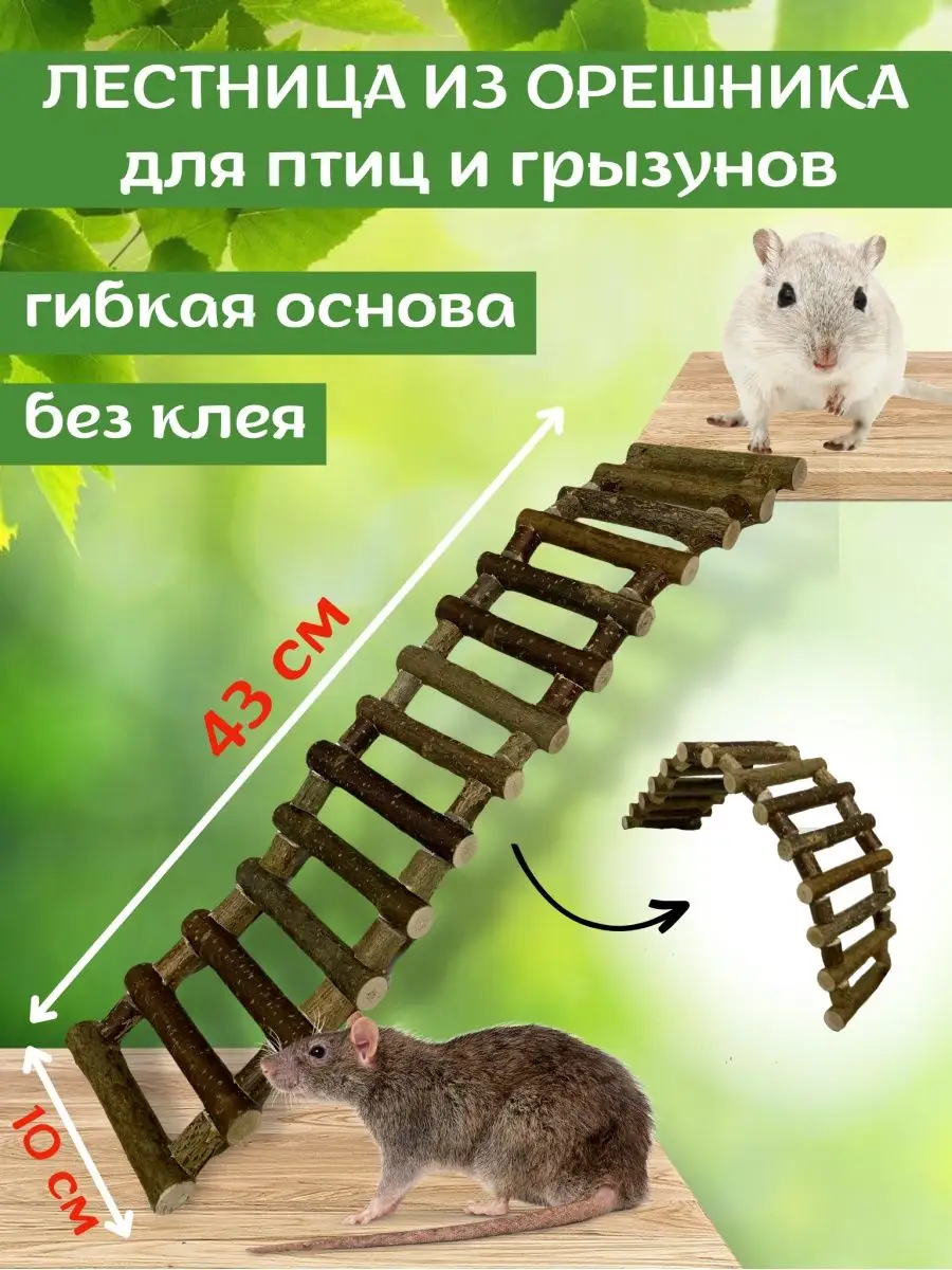 Лестница для грызунов Лесенка для птиц игрушка для хомяка Mood wood  153273302 купить за 380 ₽ в интернет-магазине Wildberries