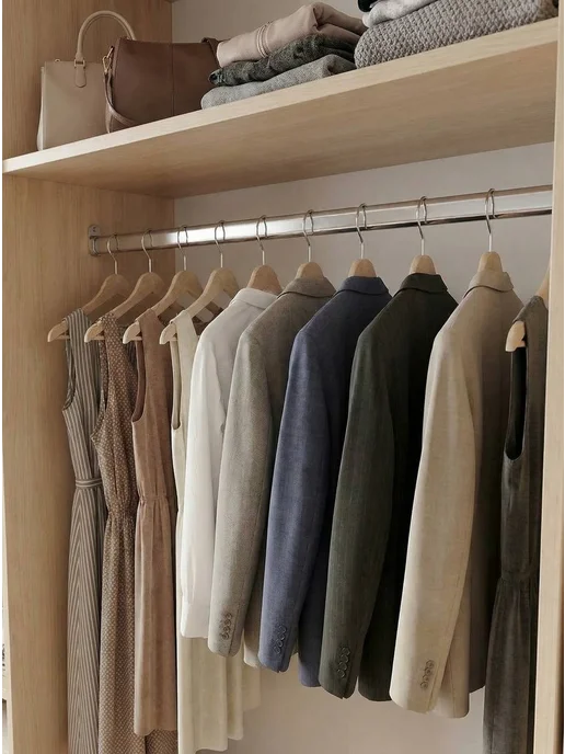 PA.STORE Штанга в шкаф для вешалок перекладина металлическая 75 см, серый, фото 3