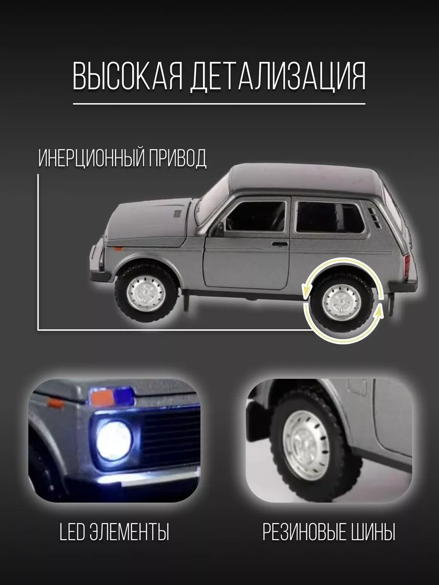 Машинка металлическая коллекция 20 см 1:18 LADA NIVA 4х4 Детские  металлические машинки 153307528 купить в интернет-магазине Wildberries