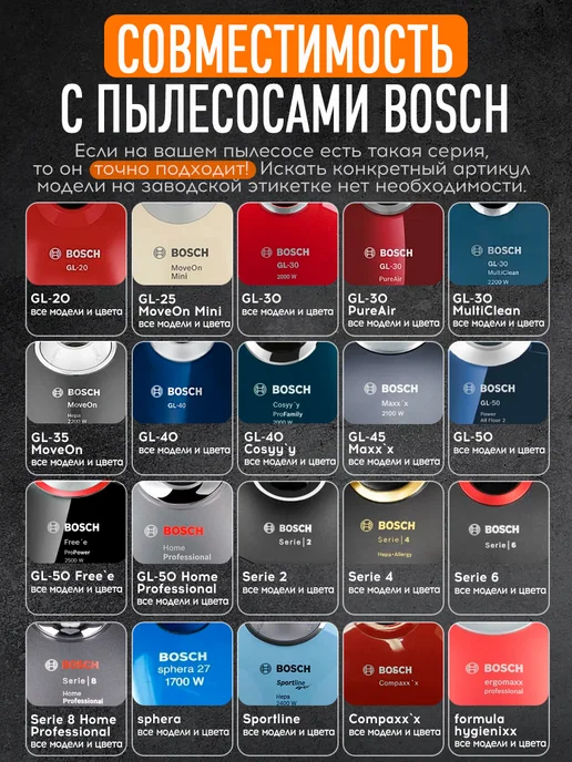 BOSCH Мешки многослойные для Бош GL-30 GL-40 GL-20 G ALL Siemens, 2100 Вт, фото 4