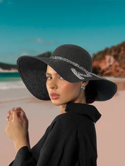 Пляжная соломенная шляпа с широкими полями Shapki ru 153334967 купить за 726 ₽ в интернет-магазине Wildberries