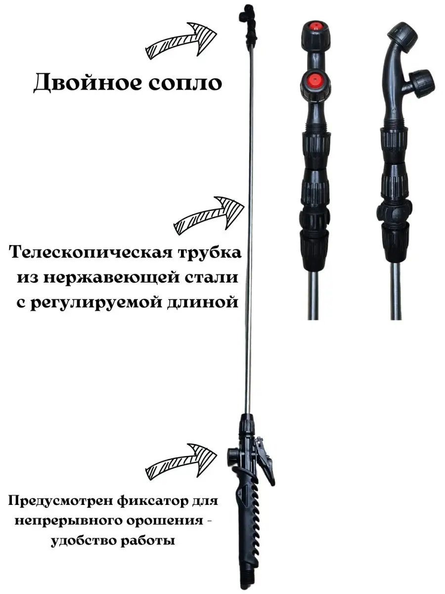 Брандспойт телескопический для опрыскивателя удочка 2метра КРОН 153389666  купить за 773 ₽ в интернет-магазине Wildberries