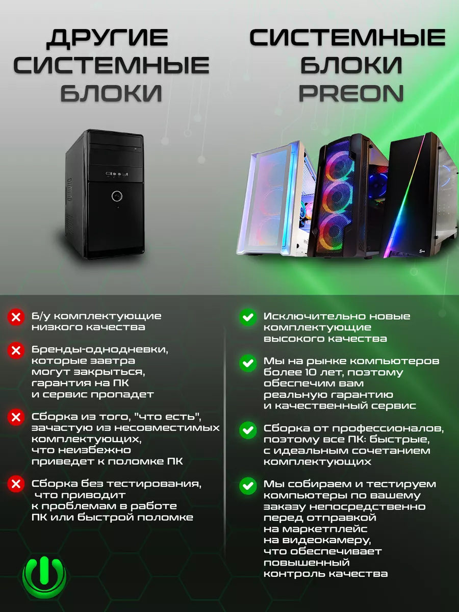 Компьютер игровой ПК системный блок Tactic 2 PREON 153418941 купить в  интернет-магазине Wildberries