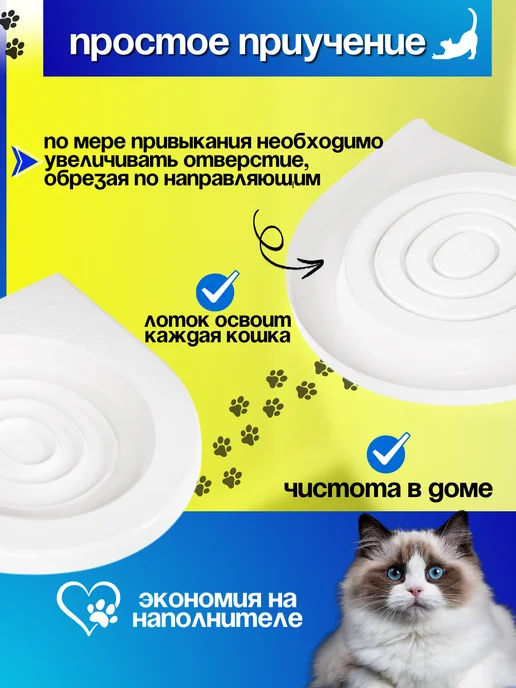 FORMULA PROF ANIMALS Накладка на унитаз для кошек, белый, фото 2