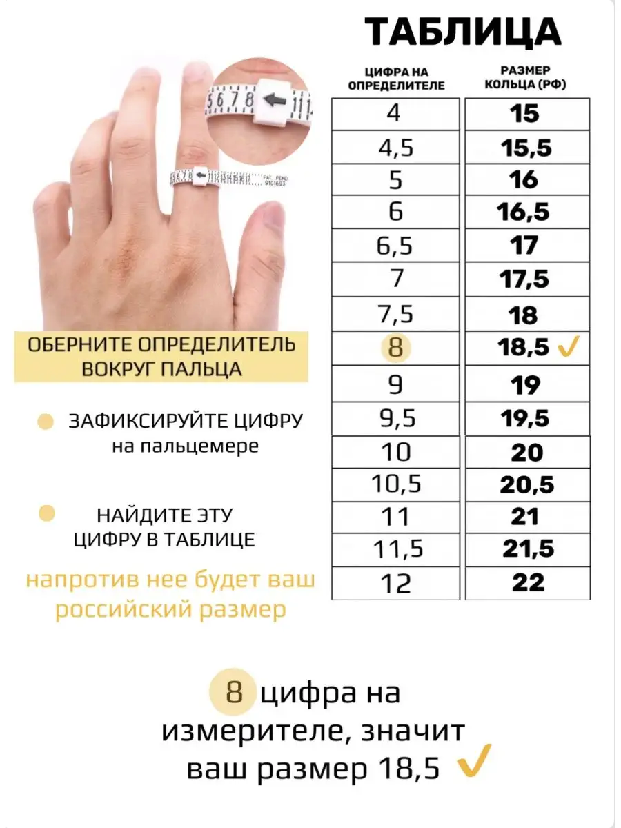 Кольцемер определитель размера кольца YAMPY 153612226 купить за 158 ₽ в  интернет-магазине Wildberries