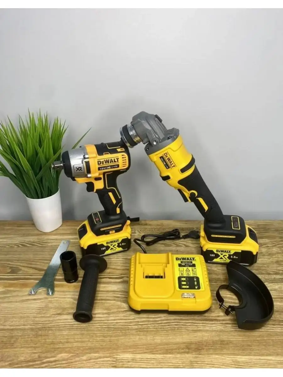 Набор инструментов 2в1 Dewalt Гайковерт + Болгарка DEWALT 153617854 купить  за 9 098 ₽ в интернет-магазине Wildberries