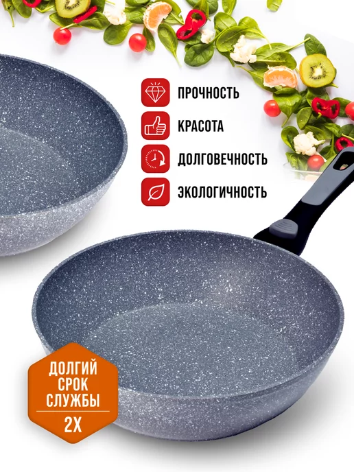 Сковорода с антипригарным покрытием и съемной ручкой, 24 см - фото 7